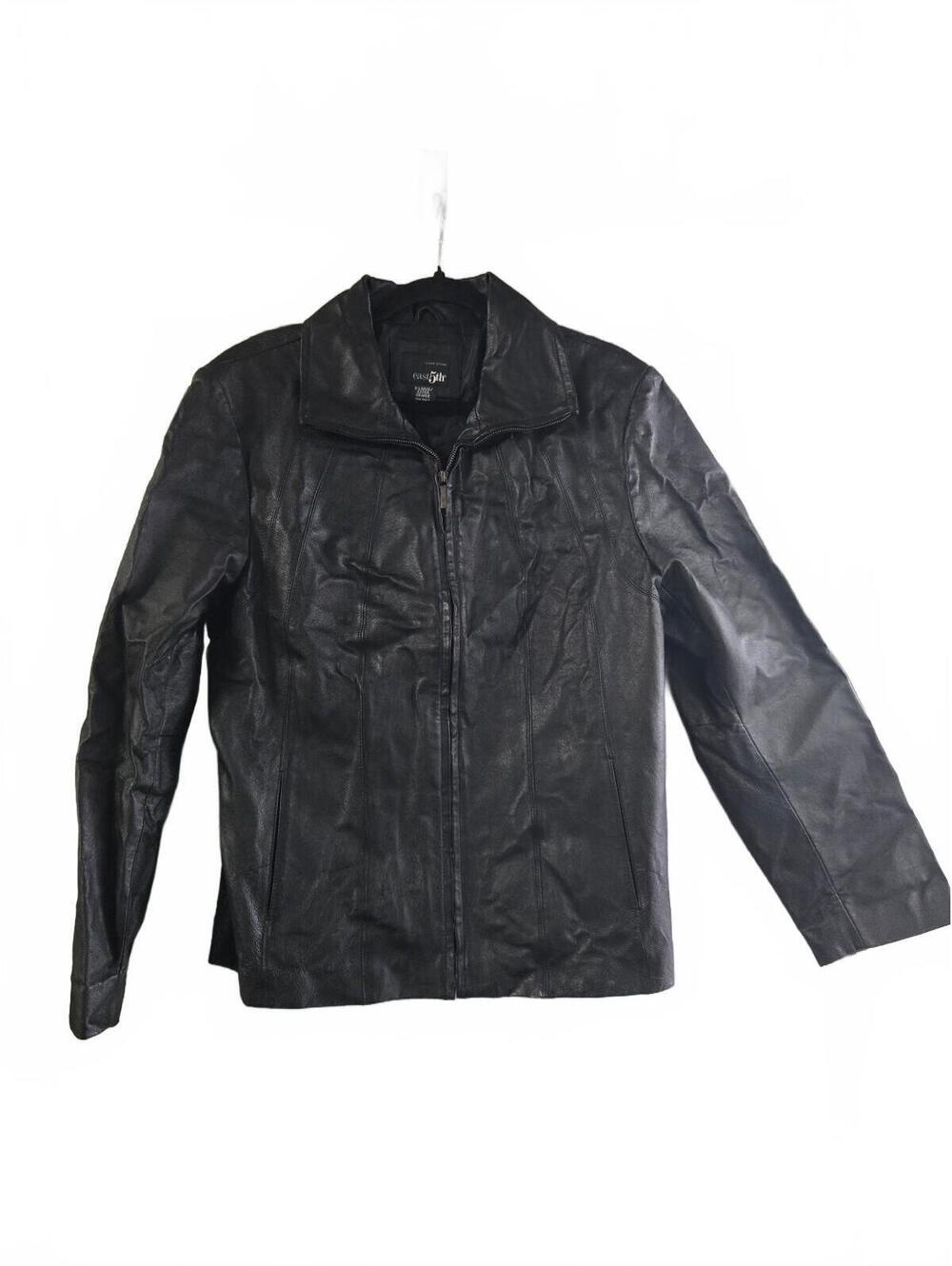 East 5th Black Leather Jacket Size Large